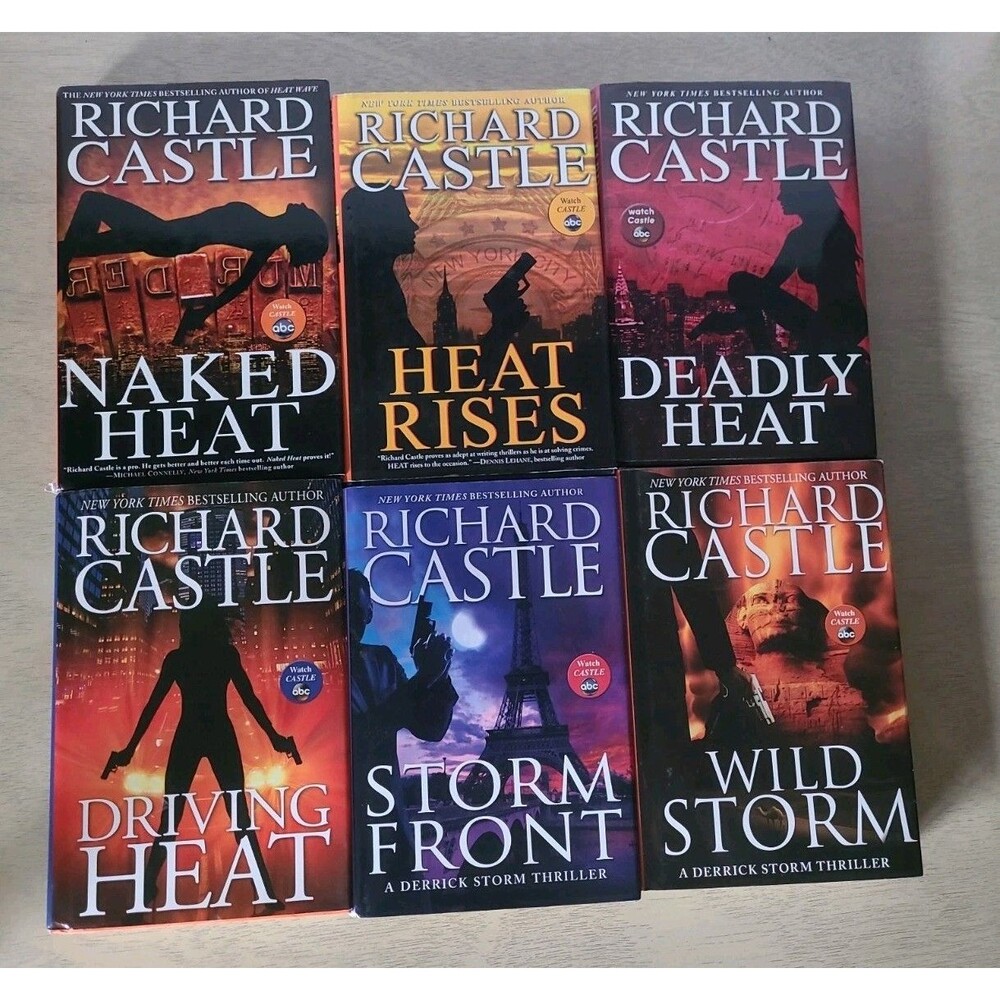 Lot 6 Richard Castle Hardcover Books Nikki Heat Series Derrick Storm 1st Edition